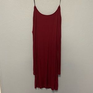 Red long sleeve backless dress